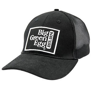 картинка МИГ-1169 Бейсболка чёрная с лого Big Green Egg