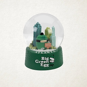 картинка МИГ-1216 Игрушка сувенирная брендированная Big Green Egg снежный шар "Атланта"